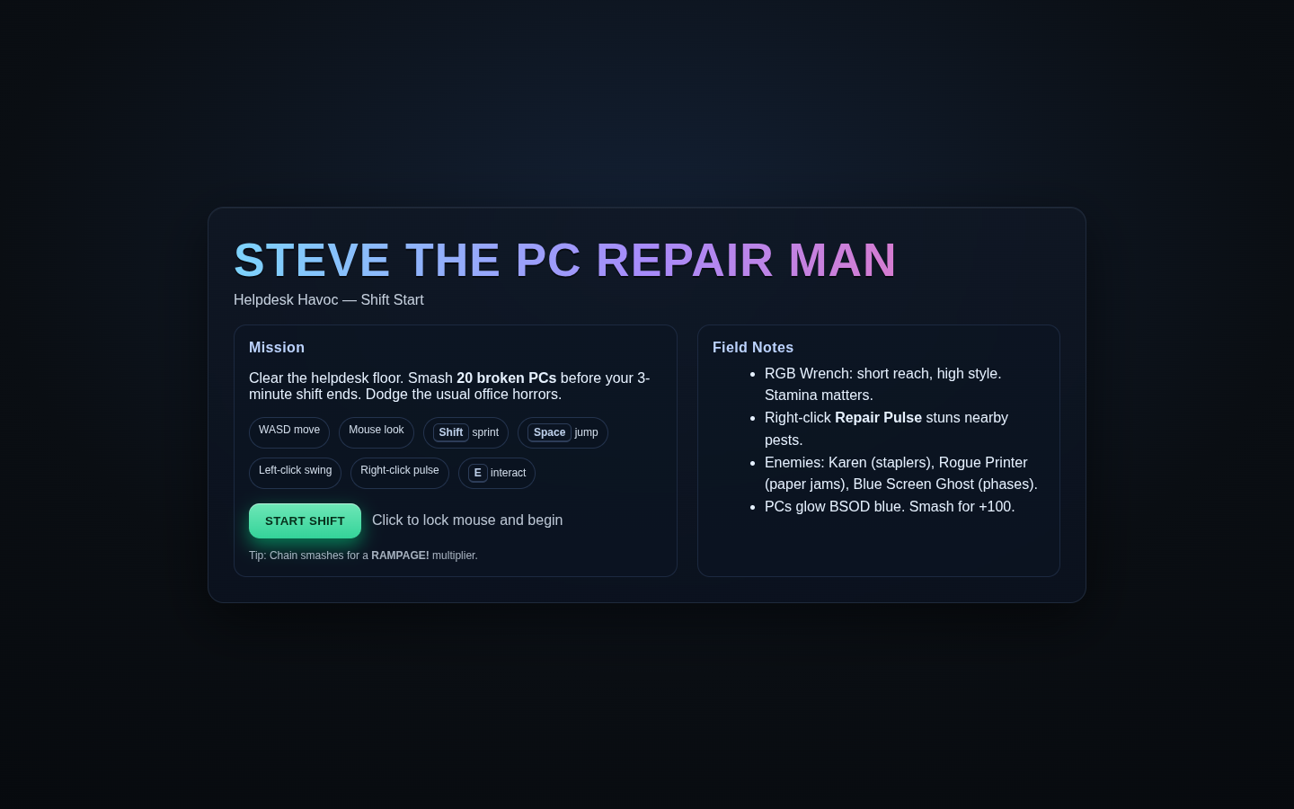 Steve The PC Repair Man: Helpdesk Havoc thumbnail